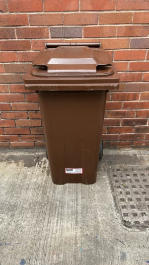 120 Litre Brown Plastic Wheelie Bin