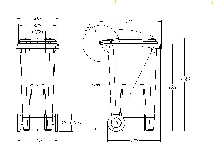 180 Litre Plastic Wheelie Bin - Image 2