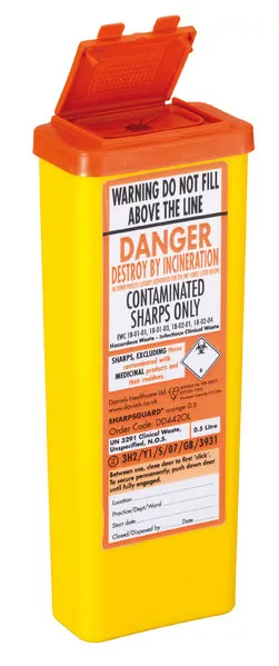 SHARPSGUARD® Range - Orange 0.5 Litre x 10 Units