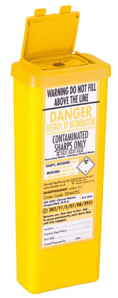 SHARPSGUARD® Range - Yellow 0.5 Litre x 10 Units